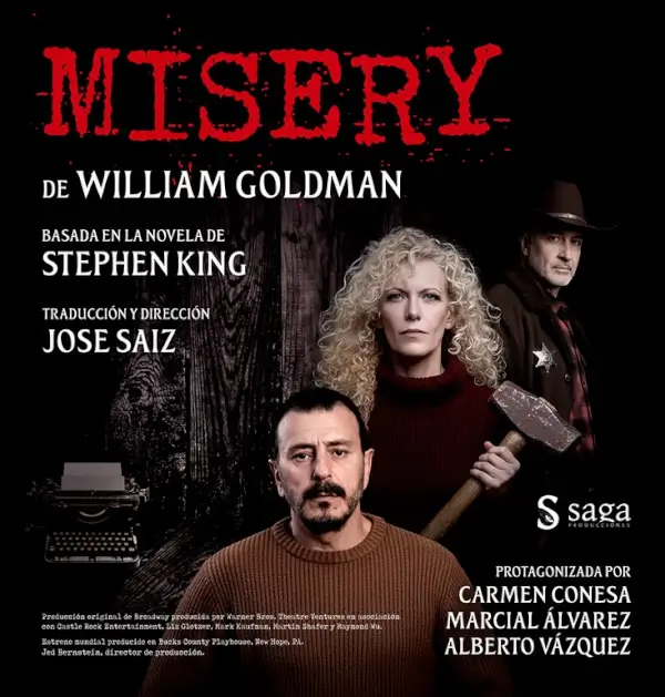 Cartel de la obra de teatro Misery, basada en la novela de Stephen King